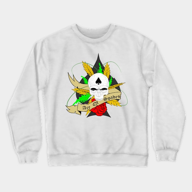 Awesome Art Ace Of Spades Crewneck Sweatshirt by rashiddidou